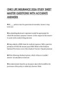 OHIO LIFE INSURANCE 2026 STUDY SHEET MASTER QUESTIONS WITH ACCURATE ANSWERS