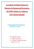 Accredited Test Bank Solution For Statistics for Business and Economics&comma; 6th EMEA Edition by Anderson &vert;All Chapters Included &vert; Questions With Explained Answers