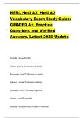HESI&comma; Hesi A2&comma; Hesi A2  Vocabulary Exam Study Guide&colon;  GRADED A&plus;&period; Practice  Questions and Verified  Answers&period; Latest 2026 Update 