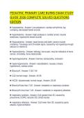 PEDIATRIC PRIMARY CARE BURNS EXAM STUDY GUIDE 2026 COMPLETE SOLVED QUESTIONS EDITION
