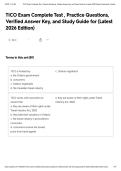 TICO Exam Complete Test &comma; Practice Questions&comma; Verified Answer Key&comma; and Study Guide for &lpar;Latest 2026 Edition&rpar;
