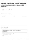 CT Septic License Exam Questions and answers with verified Answers &lpar;Latest Update 2026&rpar; UPDATE&excl;&excl;