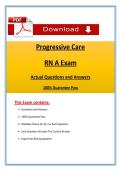 Progressive Care RN A Exam &vert; Latest 2026&sol; 2027 Tested Questions with Correct Answers&comma; A&plus; Graded 100&percnt; Verified