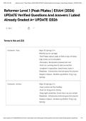 Reformer Level 1 &lpar;Peak Pilates &rpar; EXAM &lpar;2026&rpar; UPDATE Verified Questions And Answers &vert; Latest Already Graded A&plus; UPDATE &vert;2026
