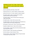PHARMACOLOGY EXIT FINAL EXAM SCRIPT 2026 COMPLETE QUESTIONS AND CORRECT ANSWERS