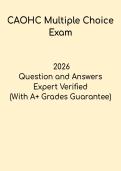 CAOHC Multiple Choice Exam Study Guide &vert; Occupational Hearing 2026