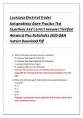 Louisiana Electrical Trades  Jurisprudence Exam Practice Test  Questions And Correct Answers &lpar;Verified  Answers&rpar; Plus Rationales 2026 Q&A  Instant Download Pdf 