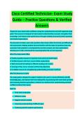 Cisco Certified Technician &lpar;CCT&rpar; Complete Exam Study Guide 2026&sol;2027 &vert; Verified Questions