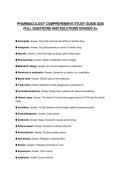 PHARMACOLOGY COMPREHENSIVE STUDY GUIDE 2026 FULL QUESTIONS AND SOLUTIONS GRADED A&plus;