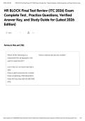 2026&comma; HR BLOCK Final Test Review &lpar;ITC 2026&rpar; Exam Complete Test &comma; Practice Questions&comma; Verified Answer Key&comma; and Study Guide for &lpar;Latest 2026 Edition&rpar;