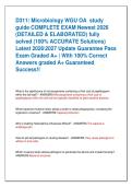 D311&colon; Microbiology WGU OA  study  guide COMPLETE EXAM Newest 2026   &lpar;DETAILED & ELABORATED&rpar; fully  solved &lpar;100&percnt; ACCURATE Solutions&rpar;  Latest 20262027 Update Guarantee Pass  Exam Graded A&plus; &vert; With 100&percnt; Correct  Answers graded A&plus; Guaranteed  Success&excl;&excl;