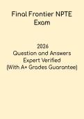 Final Frontier NPTE Exam Study Guide &vert; Physical Therapy 2026