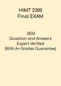 HIMT 2300 Final Exam Study Guide &vert; Health Information Management Technology 2026