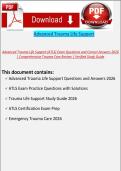 Advanced Trauma Life Support &lpar;ATLS&rpar; Exam Questions & Correct Answers &lpar;2026&rpar; &vert; Comprehensive Trauma Care Review Verified Study Guide