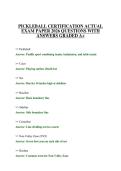 PICKLEBALL CERTIFICATION ACTUAL EXAM PAPER 2026 QUESTIONS WITH ANSWERS GRADED A&plus;