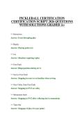 PICKLEBALL CERTIFICATION ACTUAL EXAM PAPER 2026 QUESTIONS WITH ANSWERS GRADED A&plus;