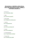 PICKLEBALL CERTIFICATION FINAL TEST 2026 QUESTIONS WITH CORRECT ANSWERS GRADED A&plus;