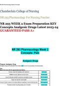 NR 293 &sol; NR293 Pharmacology Week 2 Exam &vert; Latest 2026-2027 Chamberlain &vert; Verified Questions and Answers &vert; Analgesics&comma; Opioids&comma; Insulin&comma; Thyroid&comma; Diabetes Drugs