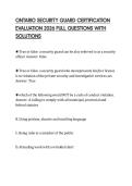 ONTARIO SECURITY GUARD CERTIFICATION EVALUATION 2026 FULL QUESTIONS WITH SOLUTIONS