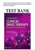 Abrams' Clinical Drug Therapy Test Bank&comma; 12th Edition by Geralyn Frandsen&colon; Rationales for Nursing Practice