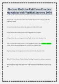 Nuclear Medicine Exit Exam Practice Questions with Verified Answers 2026