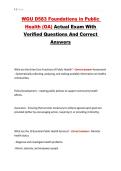 WGU D583 Foundations in Public Health &lpar;OA&rpar; Actual Exam With Verified Questions And Correct Answers