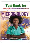 Test Bank for Microbiology&colon; The Human Experience 3rd Edition by John Foster&comma; Zarrintaj Aliabadi and Joan Slonczewski&period;&vert;ALl chapters covered&comma; Latest Update&period;&vert;Graded A&plus;&period;
