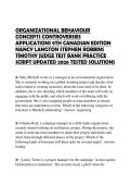 ORGANIZATIONAL BEHAVIOUR CONCEPTS CONTROVERSIES APPLICATIONS 9TH CANADIAN EDITION NANCY LANGTON STEPHEN ROBBINS TIMOTHY JUDGE TEST BANK PRACTICE SCRIPT UPDATED 2026 TESTED SOLUTIONS