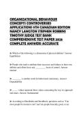 ORGANIZATIONAL BEHAVIOUR CONCEPTS CONTROVERSIES APPLICATIONS 9TH CANADIAN EDITION NANCY LANGTON STEPHEN ROBBINS TIMOTHY JUDGE TEST BANK COMPREHENSIVE TEST PAPER 2026 COMPLETE ANSWERS ACCURATE