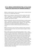 PLTW - MEDICAL INTERVENTIONS FINAL ACTUAL EXAM PAPER 2026 QUESTIONS WITH ANSWERS GRADED A&plus;