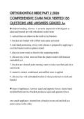ORTHODONTICS NBDE PART 2 2026 COMPREHENSIVE EXAM PACK VERIFIED 156 QUESTIONS AND ANSWERS GRADED A&plus;
