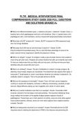 PLTW - MEDICAL INTERVENTIONS FINAL COMPREHENSIVE STUDY GUIDE 2026 FULL QUESTIONS AND SOLUTIONS GRADED A&plus;