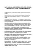 PLTW - MEDICAL INTERVENTIONS FINAL FINAL TEST 2026 QUESTIONS WITH CORRECT ANSWERS GRADED A&plus;