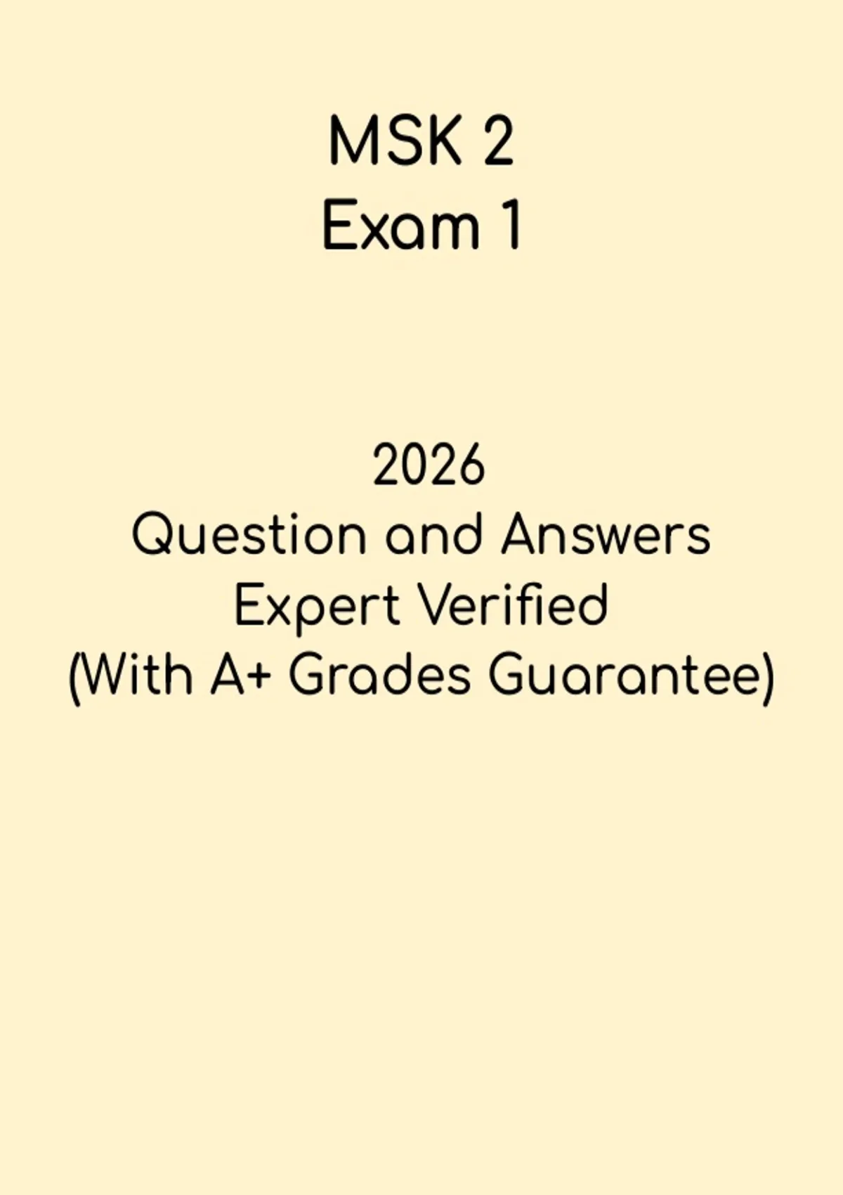MSK 2 Exam 1 Study Guide | Musculoskeletal Anatomy & Physiology 2026 ...