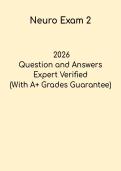Neuro Exam 2 Study Guide &vert; Neuroscience & Neurology 2026