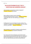 RELIAS RN PHARMACOLOGY TEST A  QUESTIONS AND ANSWERS 20262027  