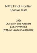 NPTE Final Frontier Special Tests Study Guide &vert; Physical Therapy 2026