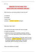 OREGON TATTOO PREP TEST   QUESTIONS AND ANSWERS 20262027  