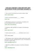 OTD 433 CERTIFICATION REVIEW 2026 QUESTIONS WITH ANSWERS GRADED A&plus;