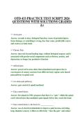 OTD 433 PRACTICE TEST SCRIPT 2026 QUESTIONS WITH SOLUTIONS GRADED A&plus;