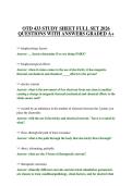 OTD 433 STUDY SHEET FULL SET 2026 QUESTIONS WITH ANSWERS GRADED A&plus;