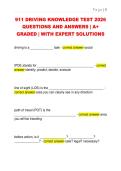 911 DRIVING KNOWLEDGE TEST 2026  QUESTIONS AND ANSWERS &vert; A&plus;  GRADED &vert; WITH EXPERT SOLUTIONS 