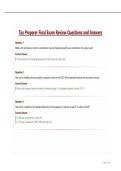 Tax Preparer Final Exam Review Questions and Answers
