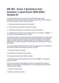 NR 464 - Exam 3 Questions And  Answers &vert; Latest Exam 2026-2026 &vert;  Graded A&plus;