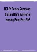 NCLEX Review Questions Guillain-Barre Syndrome Nursing Exam Prep PDF with Answers and Rationales 2025&sol; 2026
