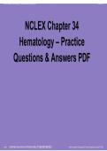 NCLEX Chapter 34 Hematology Practice Questions and Answers PDF Complete Study Guide 2025&sol; 2026