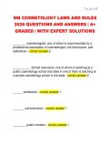 MN COSMETOLOGY LAWS AND RULES  2026 QUESTIONS AND ANSWERS &vert; A&plus;  GRADED &vert; WITH EXPERT SOLUTIONS