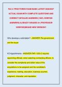 FAC-C PROCTORED EXAM BANK LATEST 2026&sol;2027  ACTUAL EXAM WITH COMPLETE QUESTIONS AND  CORRECT DETAILED ANSWERS &lpar;100&percnt; VERIFIED  ANSWERS&rpar; ALREADY GRADED A&plus;&vert; PROFESSOR  VERIFIED&vert;BRAND NEW VERSION&excl;&excl;