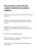 BIOD 210 MODULE 6 FINAL PAPER 2026 COMPLETE QUESTIONS WITH ANSWERS GRADED A&plus;