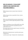 BIOD 210 MODULES 1-7 EXAM SCRIPT GENETICS 2026 QUESTIONS WITH SOLUTIONS GRADED A&plus;